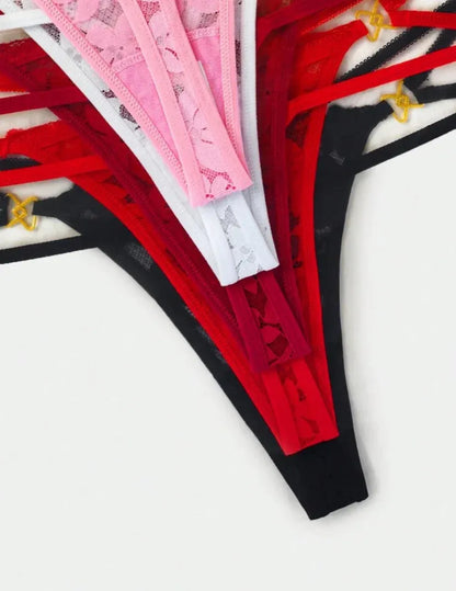 Juego de tangas de encaje románticos y sexys para mujer AJUSTABLE 🔥 SOLO POR HOY PAGA 2 Y LLEVA 3 CON ENVIO GRATIS 🔥